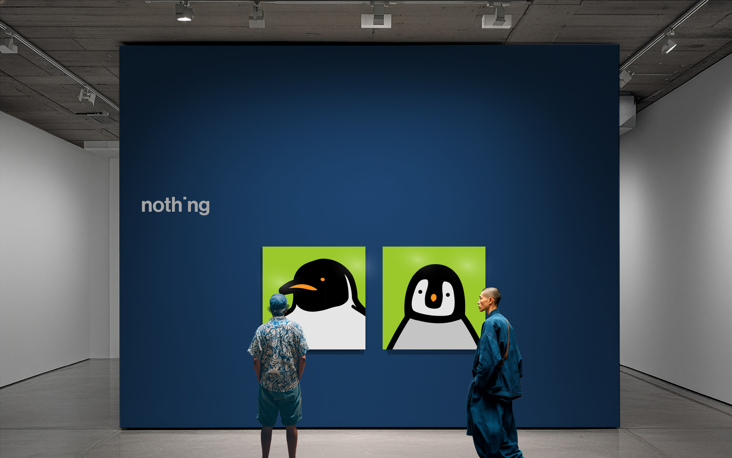 Pinguin Portrait grün