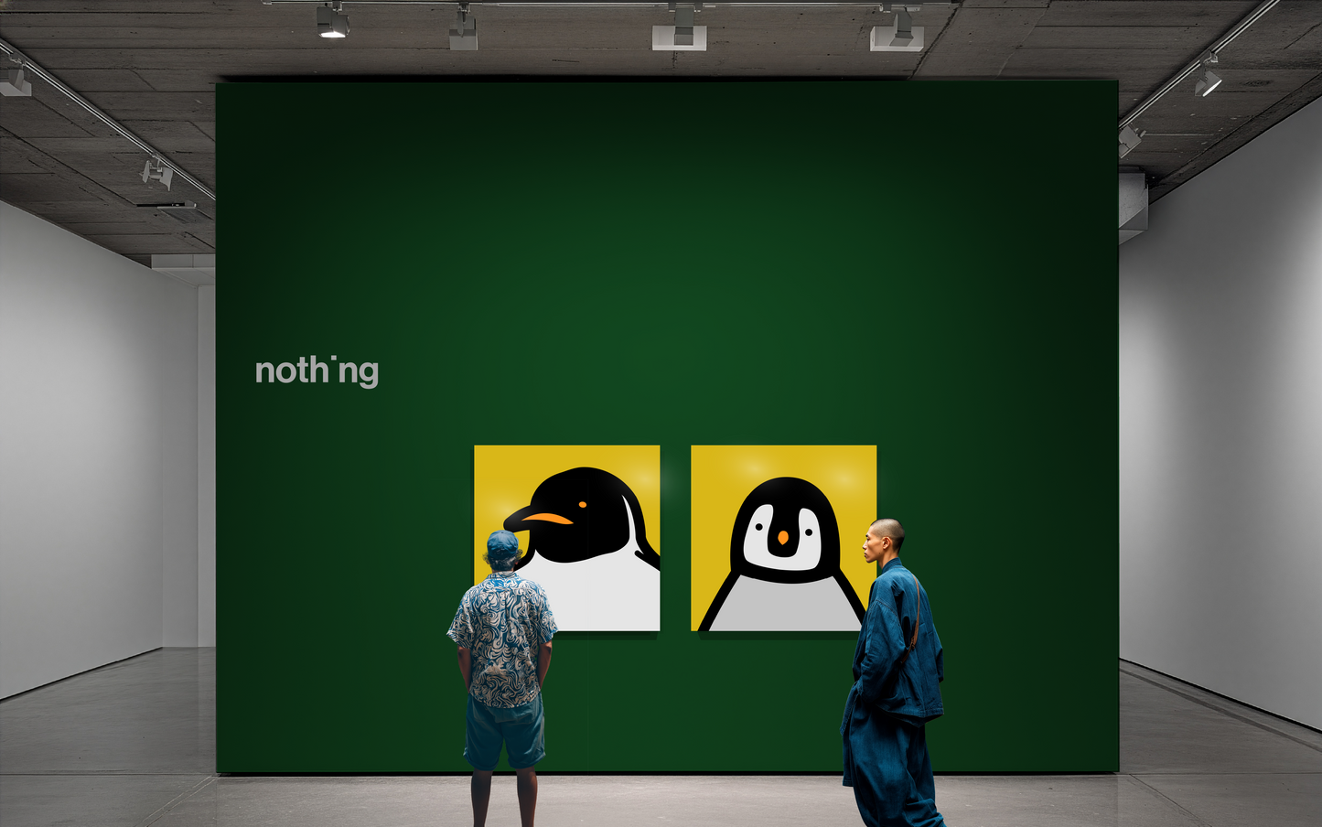 Penguin portrait chick yellow