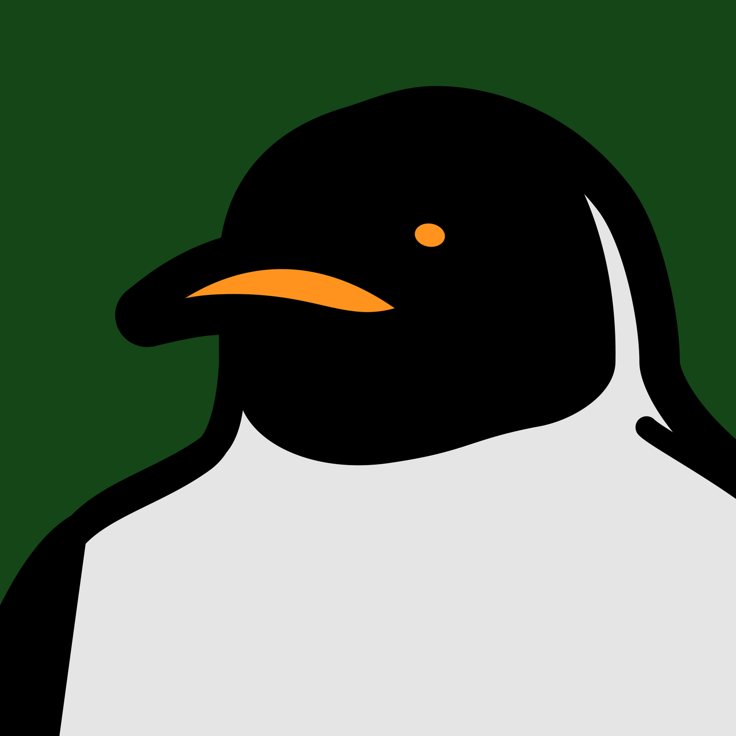 Penguin portrait chick dark green