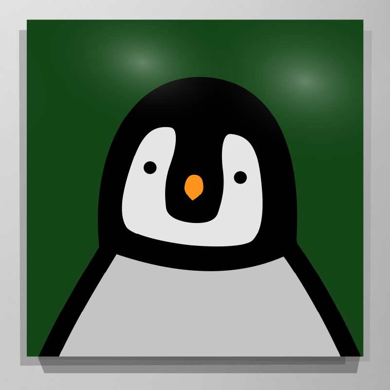 Penguin portrait chick dark green