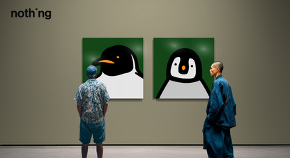 Penguin portrait, dark green