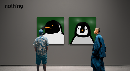 Penguin portrait, dark green