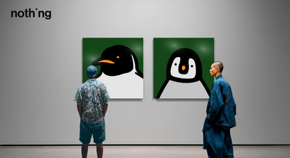 Penguin portrait, dark green
