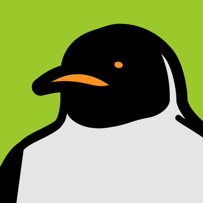 Penguin portrait green