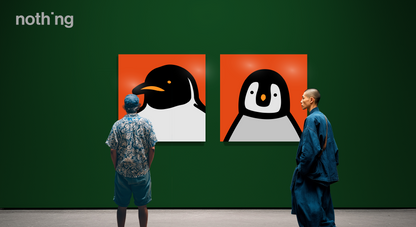 Penguin portrait chick red