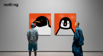 Penguin portrait chick red