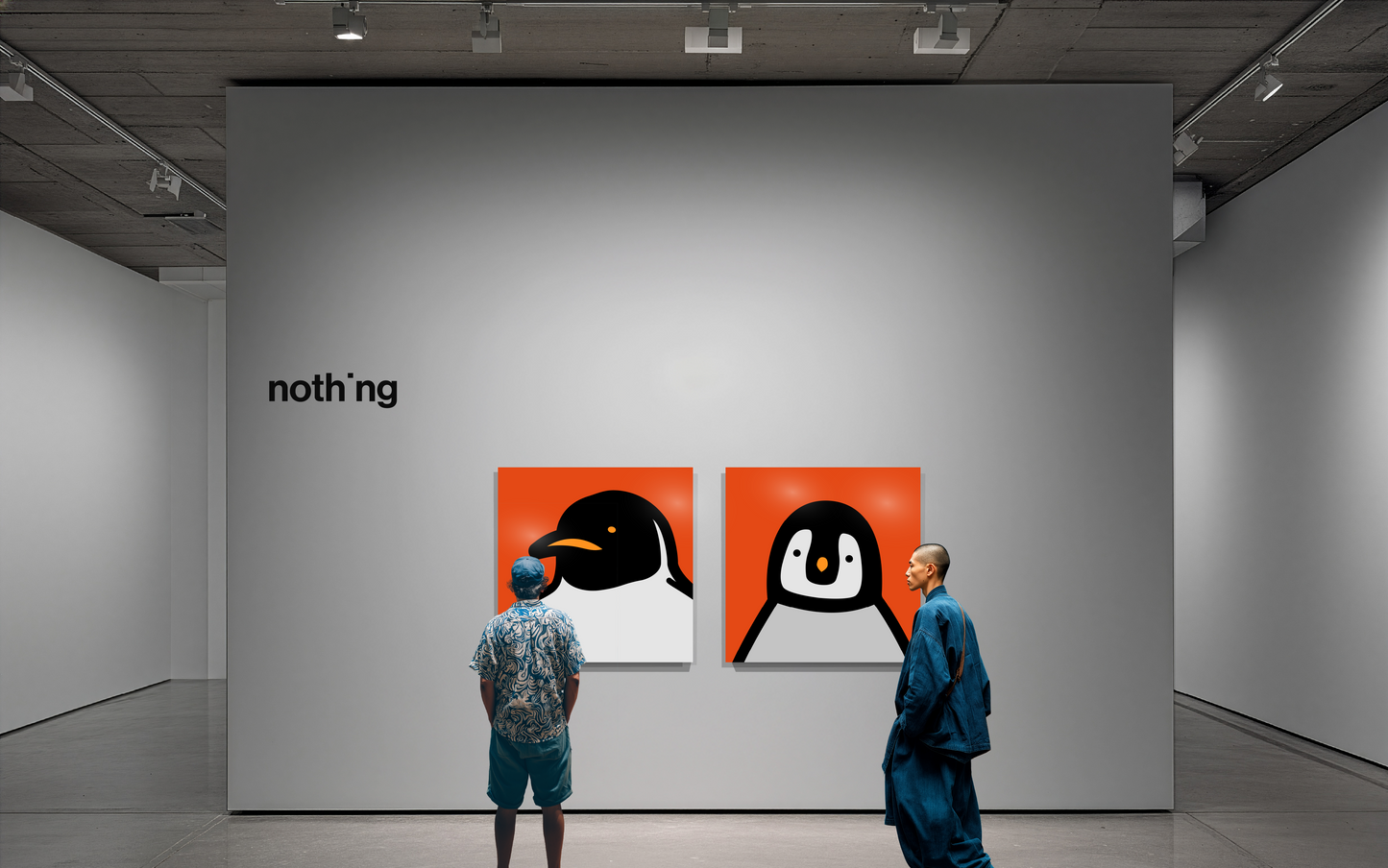 Penguin portrait red