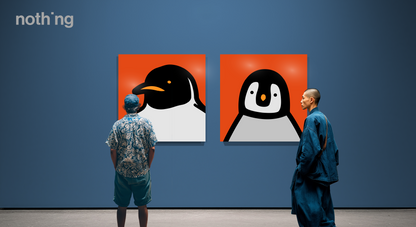 Penguin portrait chick red