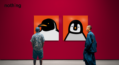 Penguin portrait chick red