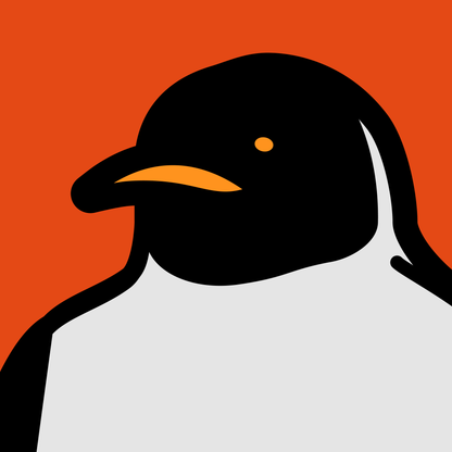 Penguin portrait red