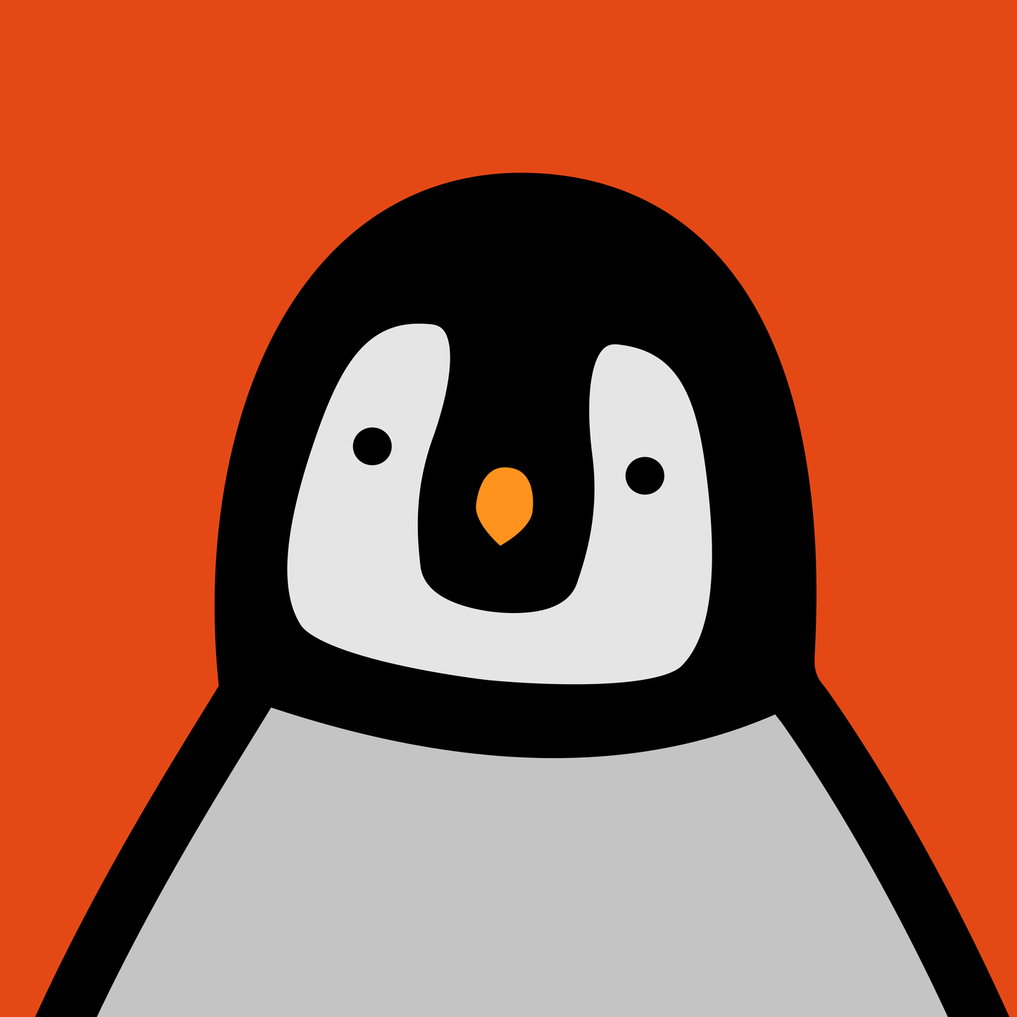 Penguin portrait chick red