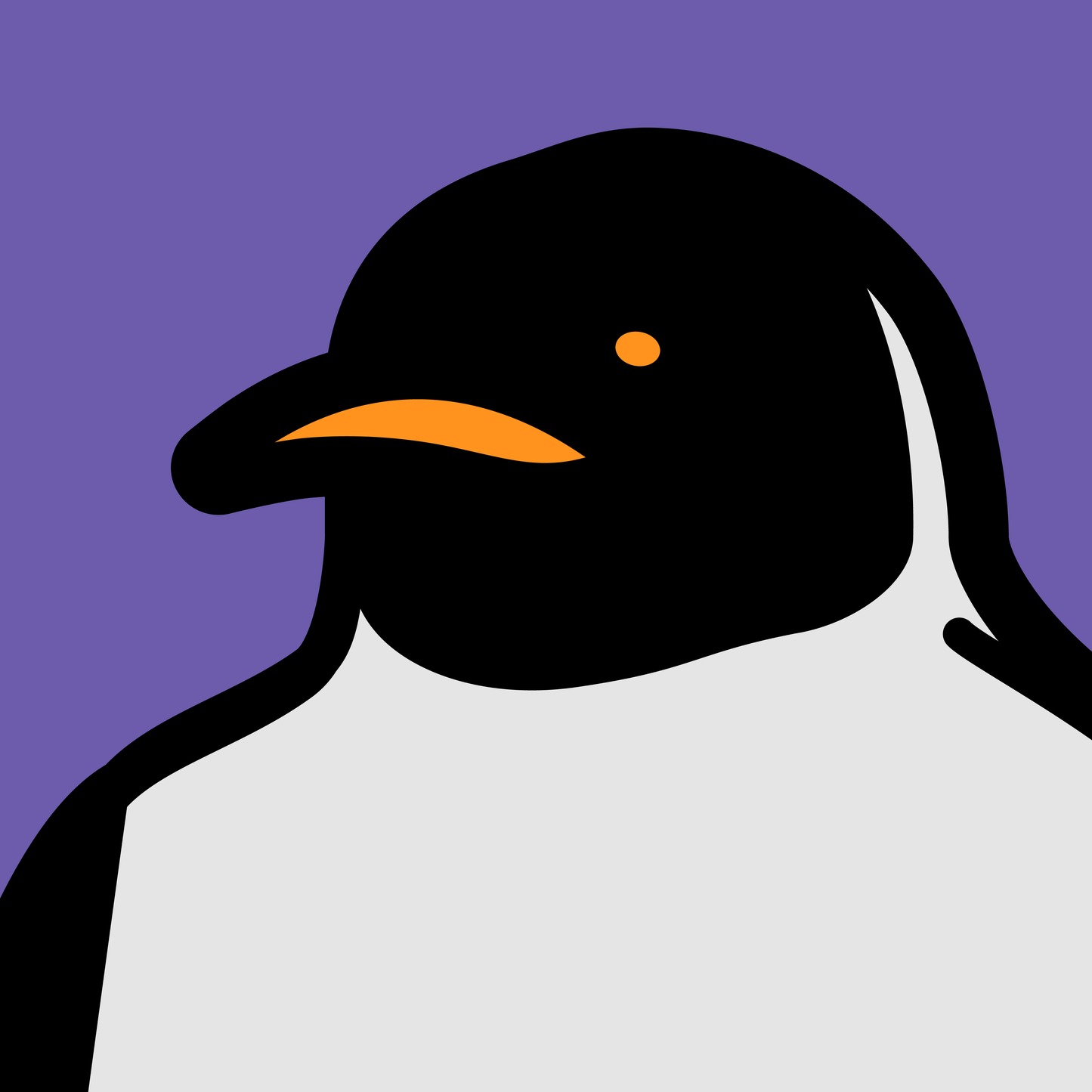 Penguin portrait violet