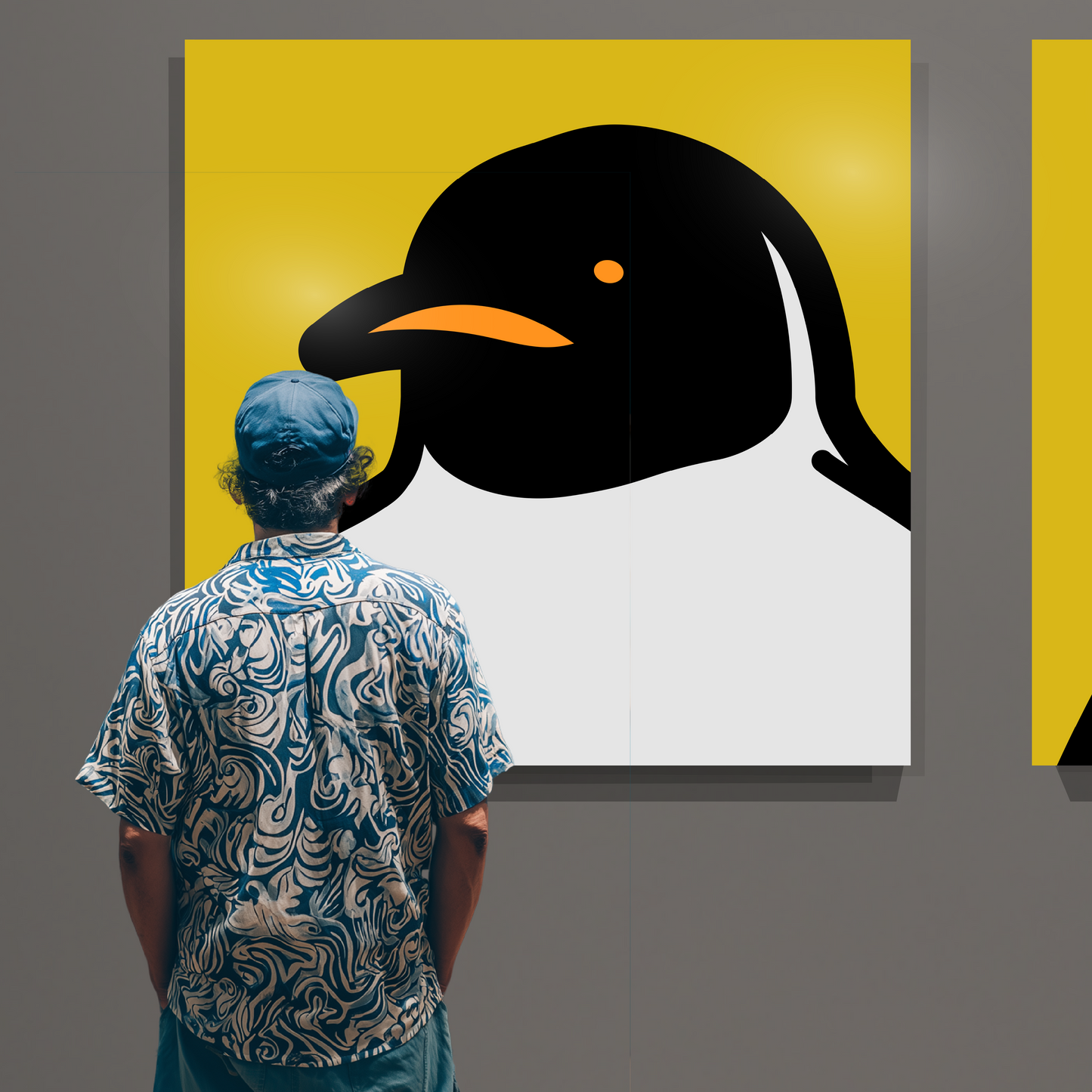 Penguin portrait yellow