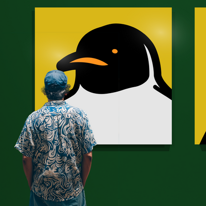Penguin portrait yellow