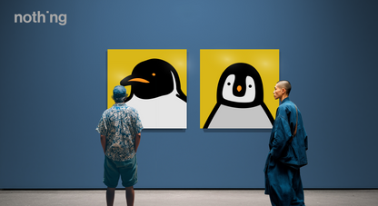 Penguin portrait chick yellow