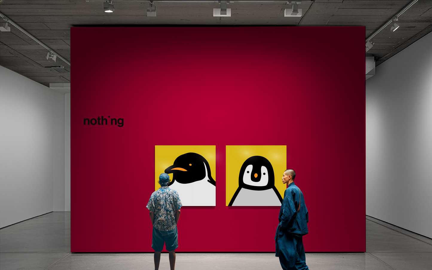 Penguin portrait chick yellow