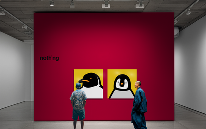 Penguin portrait chick yellow