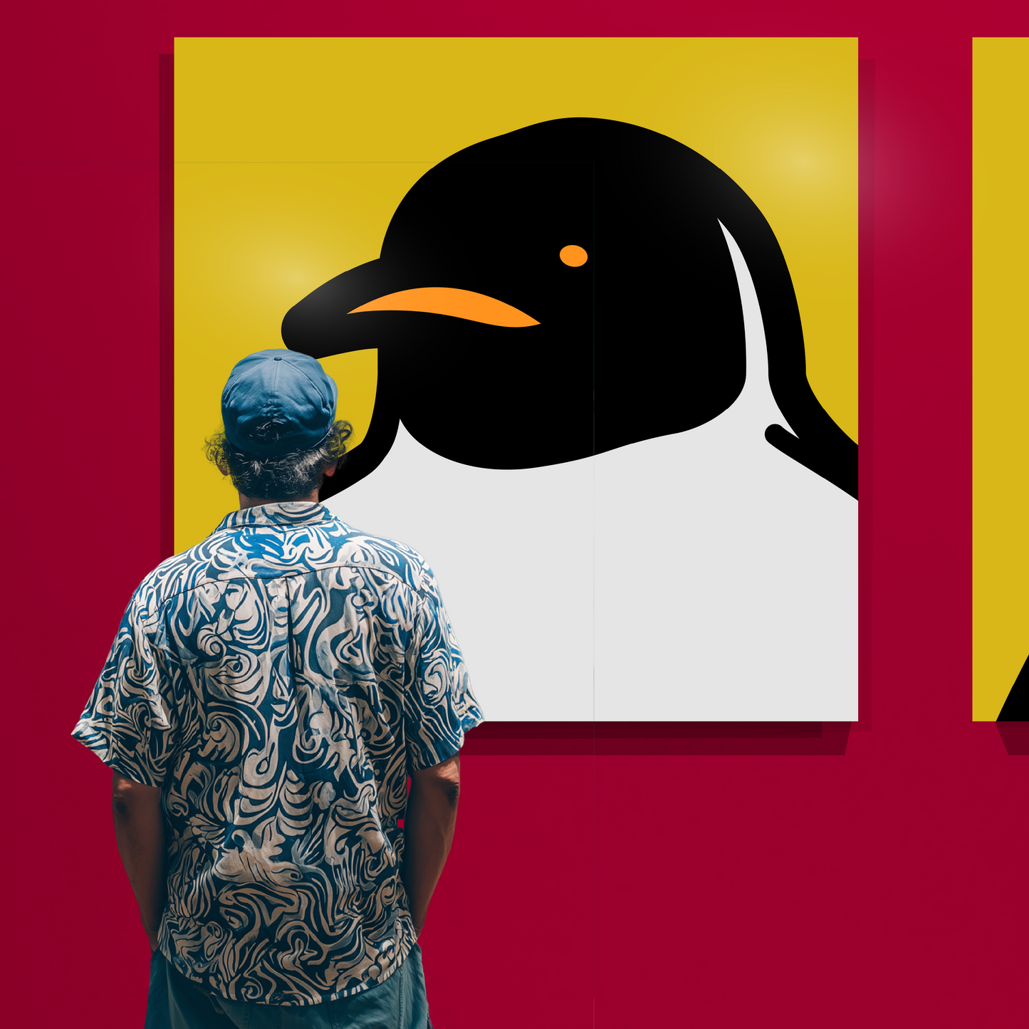 Penguin portrait yellow