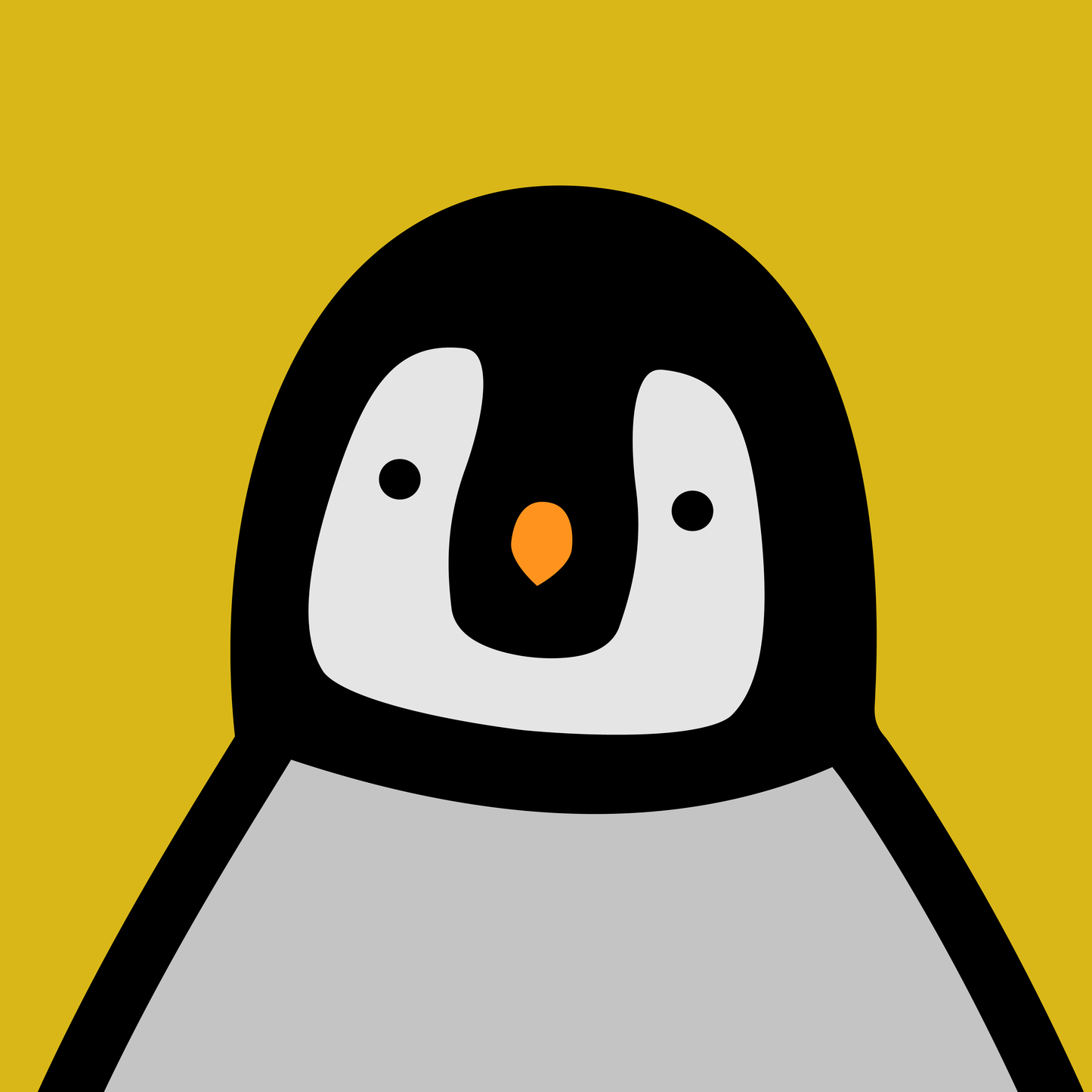 Penguin portrait chick yellow
