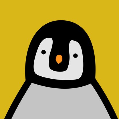 Penguin portrait chick yellow